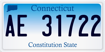 CT license plate AE31722