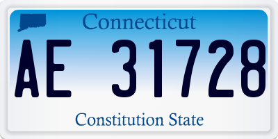 CT license plate AE31728