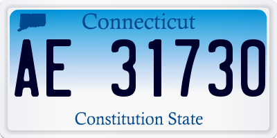 CT license plate AE31730