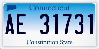 CT license plate AE31731