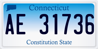 CT license plate AE31736
