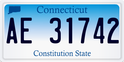 CT license plate AE31742