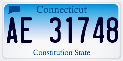 CT license plate AE31748