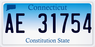 CT license plate AE31754