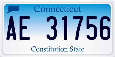 CT license plate AE31756
