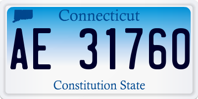 CT license plate AE31760