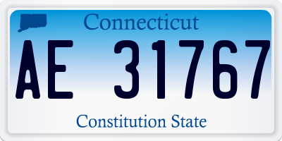 CT license plate AE31767