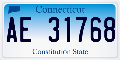 CT license plate AE31768
