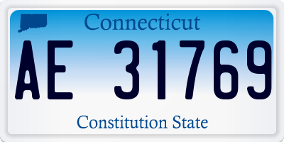 CT license plate AE31769