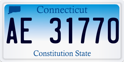 CT license plate AE31770