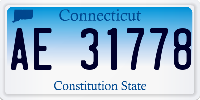 CT license plate AE31778