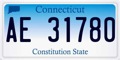 CT license plate AE31780