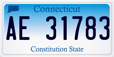 CT license plate AE31783