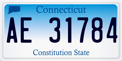 CT license plate AE31784