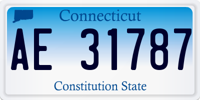 CT license plate AE31787
