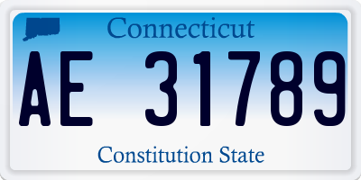 CT license plate AE31789