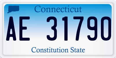 CT license plate AE31790