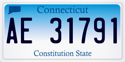 CT license plate AE31791