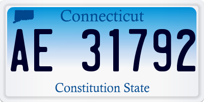 CT license plate AE31792