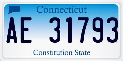 CT license plate AE31793