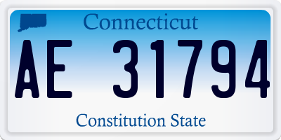 CT license plate AE31794