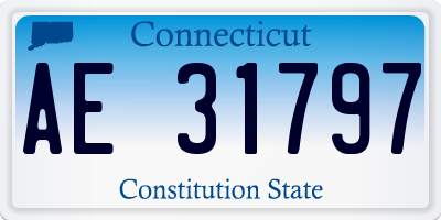 CT license plate AE31797
