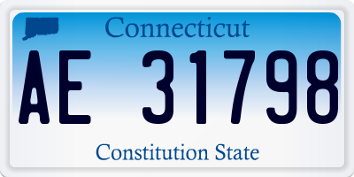 CT license plate AE31798