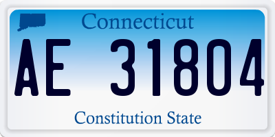 CT license plate AE31804