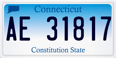 CT license plate AE31817