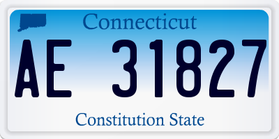 CT license plate AE31827