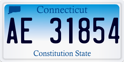 CT license plate AE31854