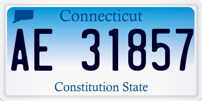 CT license plate AE31857
