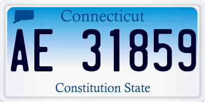 CT license plate AE31859