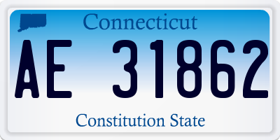 CT license plate AE31862
