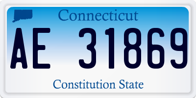 CT license plate AE31869