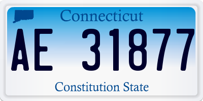 CT license plate AE31877