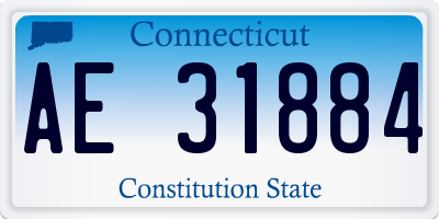 CT license plate AE31884