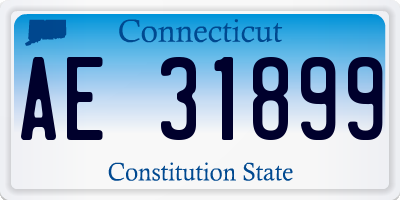CT license plate AE31899