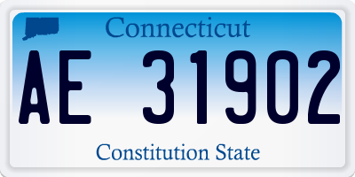 CT license plate AE31902