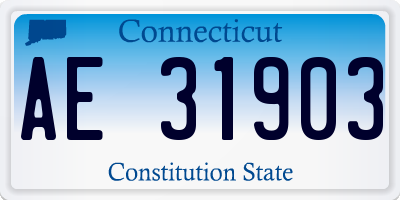 CT license plate AE31903
