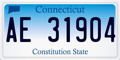 CT license plate AE31904