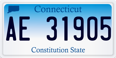 CT license plate AE31905