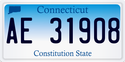 CT license plate AE31908