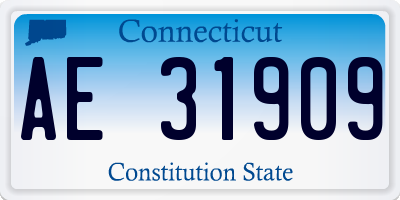 CT license plate AE31909