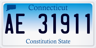 CT license plate AE31911