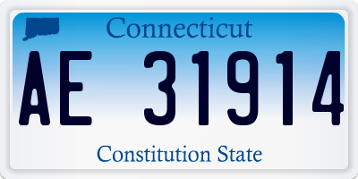CT license plate AE31914