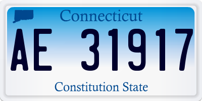 CT license plate AE31917