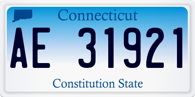 CT license plate AE31921