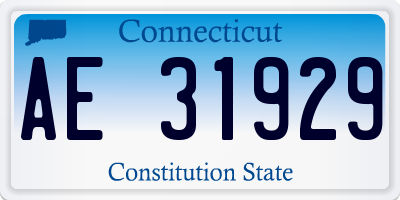 CT license plate AE31929