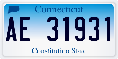 CT license plate AE31931